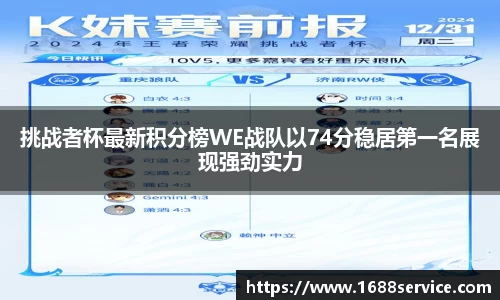 挑战者杯最新积分榜WE战队以74分稳居第一名展现强劲实力