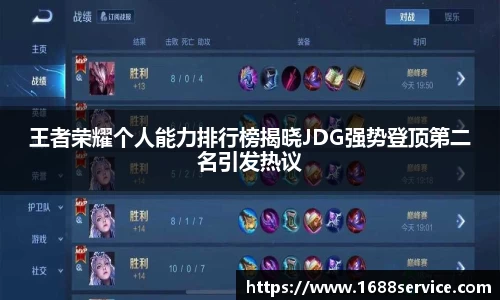 王者荣耀个人能力排行榜揭晓JDG强势登顶第二名引发热议