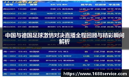 中国与德国足球激情对决直播全程回顾与精彩瞬间解析
